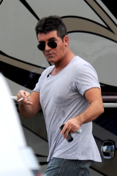 Simon Cowell spotted smoking