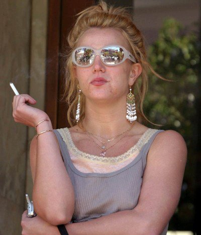 Britney Spears spotted smoking