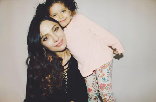 Christina Evangeline with her kid